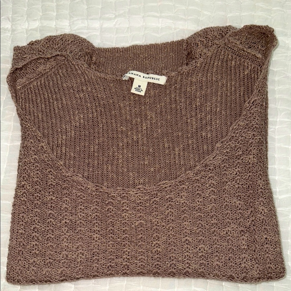 VTG Banana Republic Scoop Neck Knit Cap Sleeve Sweater
